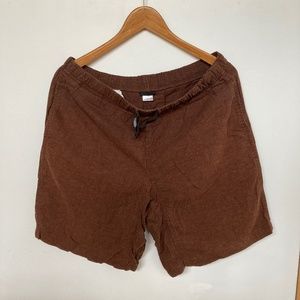 GRAMICCI - Brown Linen(-ish) shorts, 8" inseam, size M